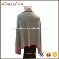 pure cashmere knitted poncho shawl with buttons